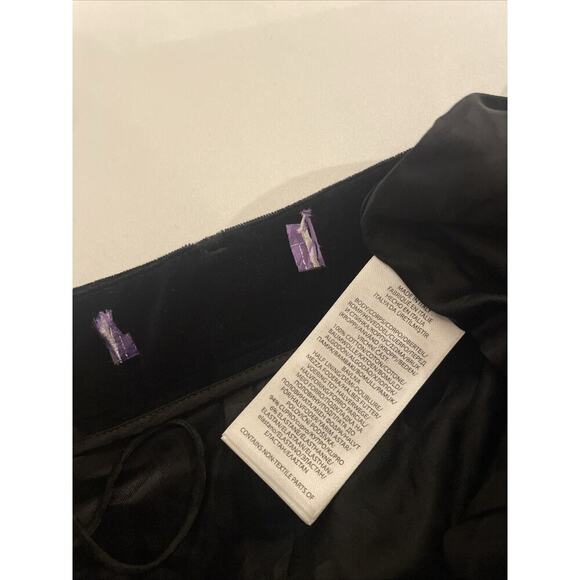 Ralph Lauren Collection Women’s Black Velvet Pants 2 Slim High Rise Purple Label - Picture 9 of 11